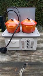 Kinder fornuisje electrische met pannetjes ,,werkt''  1960, Antiek en Kunst, Antiek | Speelgoed, Ophalen of Verzenden