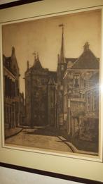Ets Achter de Dom Utrecht Gerrit van Dokkum (1870-1931), Antiek en Kunst, Kunst | Etsen en Gravures, Ophalen