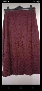 Aubergine gevoerd velours, bewerkt rokje, elastische taille,, Maat 38/40 (M), Paars, Ophalen of Verzenden, Zo goed als nieuw