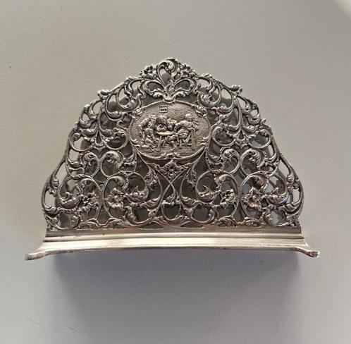 Antique Dutch Silver Color Metal Napkin Holder, Huis en Inrichting, Keuken | Keukenbenodigdheden, Gebruikt, Ophalen of Verzenden