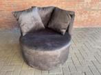 Draaifauteuil ROND  bruin stof 92 cm laagste STUNT prijs, Verzenden, Nieuw, 75 tot 100 cm, Metaal