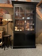Vitrinekast zwart, Ophalen, 100 tot 150 cm, 200 cm of meer, Glas