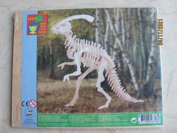 NIEUW hout dier 3D PUZZEL Parasaurolophus SKELET dinosaurus beschikbaar voor biedingen