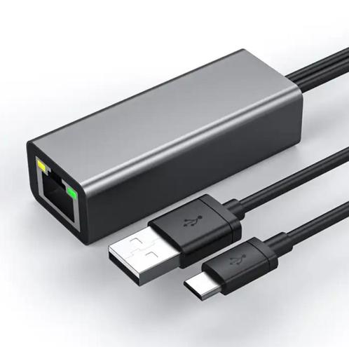 USB 2.0 Micro-B Ethernet Adapter voor video streaming, Audio, Tv en Foto, Mediaspelers, Nieuw, Minder dan 500 GB, HDMI, USB 2.0