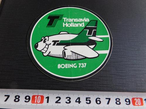 sticker TRANSAVIA Holland  Boeing 737  Luchtvaart, Verzamelen, Stickers, Zo goed als nieuw, Bedrijf of Vereniging, Ophalen