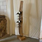 Wijnrek – teak / metaal – voor 6 flessen – TTM Wonen, TTM Wonen, Meubels – (Perzische) Tapijten en Woonaccessoires, 5 tot 15 flessen