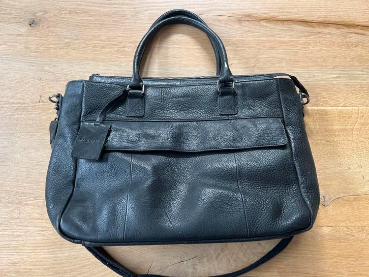 Burkely Lederen Luiertas Zwart - Nieuwstaat, Kinderen en Baby's, Luiertassen, Zo goed als nieuw, Schoudertas, Ophalen of Verzenden