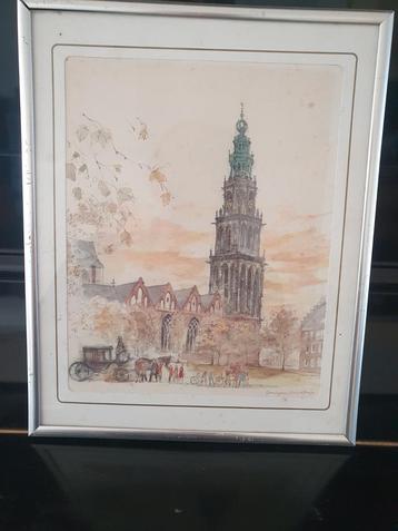 Litho Kees Krommendijk Groningen Martinitoren beschikbaar voor biedingen