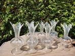 Set van 7 Vintage Glazen Vaasjes, Ophalen of Verzenden