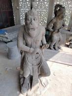 Unieke Set van 2 Hanuman Tuinbeelden Zwart Lavasteen, Tuin en Terras, Nieuw, Steen, Overige typen, Verzenden
