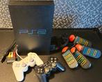 Playstation 2 met controllers, Buzz en 9 spellen, Ophalen, Gebruikt, Met games, Met 2 controllers