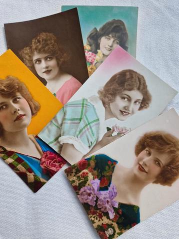  5 Prentbriefkaarten, ca. 1920er jaren, gekol. beschikbaar voor biedingen
