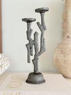 Brutalistische stoere kandelaar van metaal, Antiek en Kunst, Ophalen of Verzenden, Overige materialen