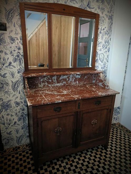 Antieke kaptafel, wastafel, commode., Huis en Inrichting, Tafels | Kaptafels, Minder dan 100 cm, Hout, Ophalen