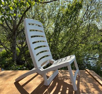 Strandstoel Progarden - wit kunststof - Campingstoel beschikbaar voor biedingen
