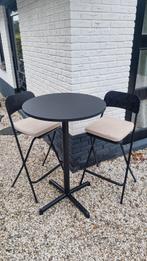 IKEA Statafel / bartafel met twee barstoelen + kussentjes, Huis en Inrichting, Tafels | Statafels, Ophalen, Gebruikt