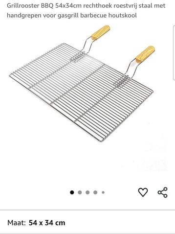 Grillrooster BBQ 54x34cm roestvrij staal met handgrepen beschikbaar voor biedingen