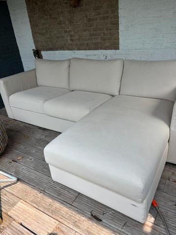 Loungebank beige met opberg ruimte