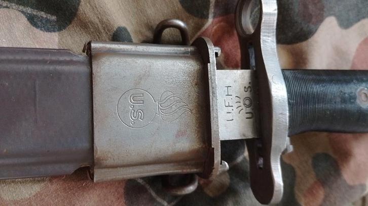 US M1 Garand Bajonet U.F.H., Verzamelen, Militaria | Algemeen, Overige soorten, Mes of Dolk, Amerika, Ophalen of Verzenden