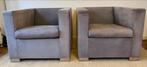 Minotti  Suitcase 2x grijs suede, Huis en Inrichting, Fauteuils, 75 tot 100 cm, Design, Gebruikt, Leer