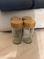Kruidenpotjes glas bamboe, Huis en Inrichting, Keuken | Keukenbenodigdheden, Ophalen of Verzenden, Zo goed als nieuw