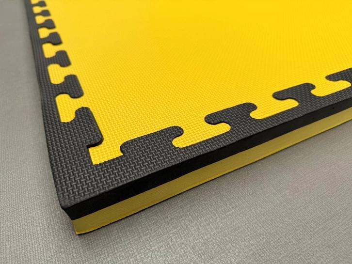 Tatami PREMIUM EVA Foam Vechtsportmat 100x100x4cm Zwart Geel, Sport en Fitness, Vechtsporten en Zelfverdediging, Nieuw, Overige
