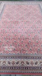 Vintage wollen vloerkleed in zalm roze, 200 cm of meer, 200 cm of meer, Gebruikt, Rechthoekig