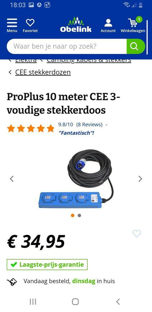 Caravan/vouwwagen stekkerdoos aardlekschakelaar div, Caravans en Kamperen, Kampeeraccessoires, Zo goed als nieuw, Ophalen