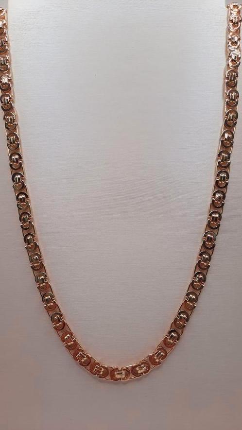 gouden platte koningsketting 14kt, Sieraden, Tassen en Uiterlijk, Kettingen, Nieuw, Goud, Goud, Ophalen of Verzenden