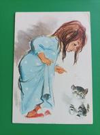 Dominique. Meisje met kat. 1981, Verzamelen, Ansichtkaarten | Themakaarten, Kinderen, Verzenden