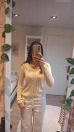 Ralph Lauren Kabeltrui V-hals beige, Kleding | Dames, Jumpsuits, Beige, Ophalen of Verzenden, Zo goed als nieuw, Ralph Lauren