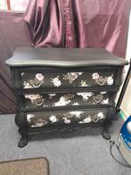 Mat zwart laden kast met rozen, Huis en Inrichting, Kasten | Ladekasten, Ophalen, 50 tot 100 cm, Zo goed als nieuw, 3 of 4 laden