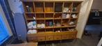 Brocante grutterskast / kruidenierskast 2 delen, Ophalen, Met plank(en), Gebruikt, 150 tot 200 cm