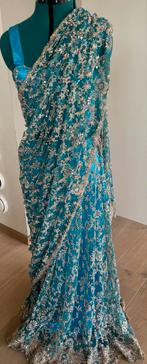Prachtige Lehenga - Indiase feestkleding, Blauw, Ophalen of Verzenden, Maat 36 (S), Gedragen