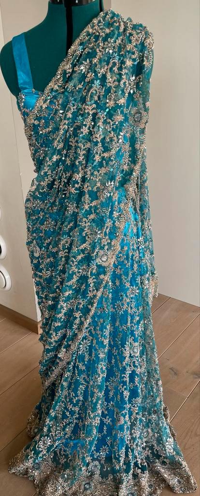 Prachtige Lehenga - Indiase feestkleding, Kleding | Dames, Jurken, Gedragen, Maat 36 (S), Blauw, Onder de knie, Ophalen of Verzenden