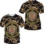Heren barok t-shirt 7 luxe gouden shirt goud zwart tijger, Kleding | Heren, T-shirts, Verzenden, Nieuw, Overige maten, Zwart