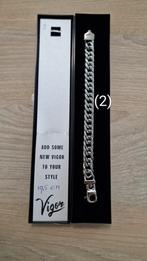 vigor gourmet brede heren armband 19,5 cm (2), Ophalen of Verzenden, Nieuw, Zilver, Staal