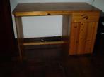 Groot, stevig grenen bureau met 1 lade en kastje.  75 x 1.20, Huis en Inrichting, Bureaus, Ophalen, Zo goed als nieuw