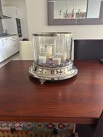Groot windlicht met verzilverde rand, Ophalen, Zo goed als nieuw