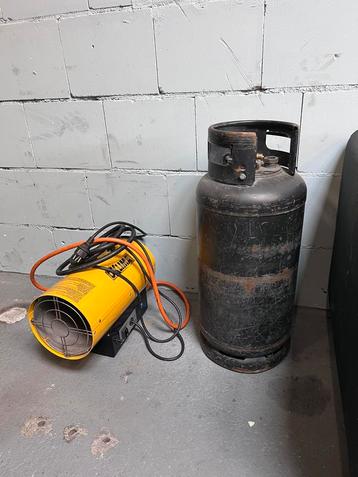 Hetelucht kanon met LPG fles beschikbaar voor biedingen