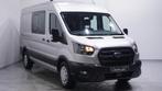 Ford Transit 2.0 TDCi 130 pk L3H2 Dubbel Cabine Airco Camera, Auto's, Voorwielaandrijving, 4 cilinders, 129 pk, Metallic lak