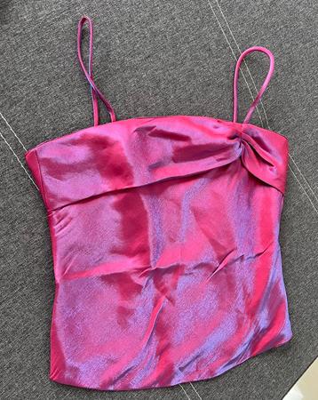 Gala top roze paarse gloed 40 42 feest kerst beschikbaar voor biedingen