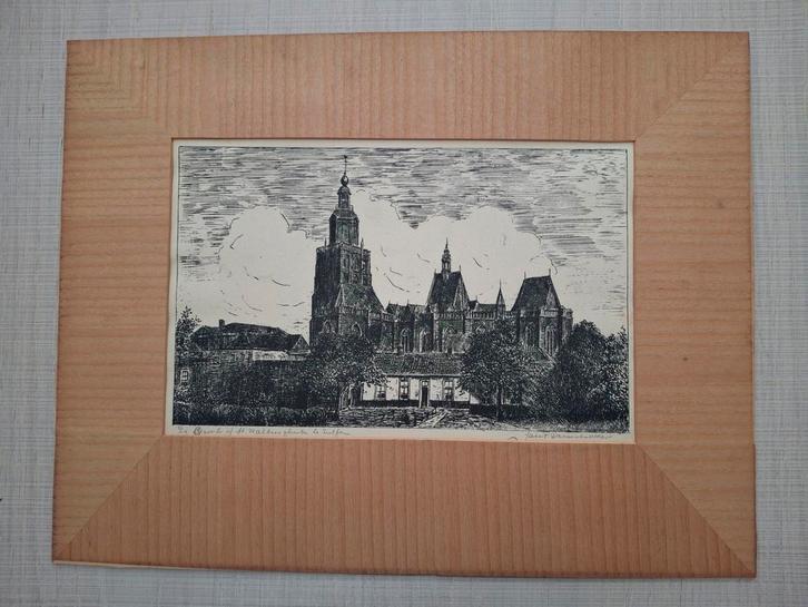 Groote of St. Walburgskerk te Zutphen van Jan F. Pannebakker, Antiek en Kunst, Kunst | Overige Kunst, Ophalen of Verzenden