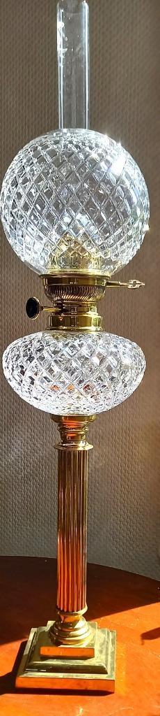 Antieke XXL Franse Saint louis kristallen olielamp, Antiek en Kunst, Antiek | Lampen, Verzenden