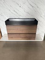 Badkamermeubel 100cm- tabacco - kermaische wastafel, WLtradingNL@outlook.com, 100 tot 150 cm, 5391JA, Nieuw
