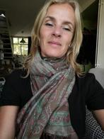 Nieuwe pashmina sjaalbruin/groen/rood 172x70 cm, Kleding | Dames, Mutsen, Sjaals en Handschoenen, Ophalen of Verzenden, Nieuw