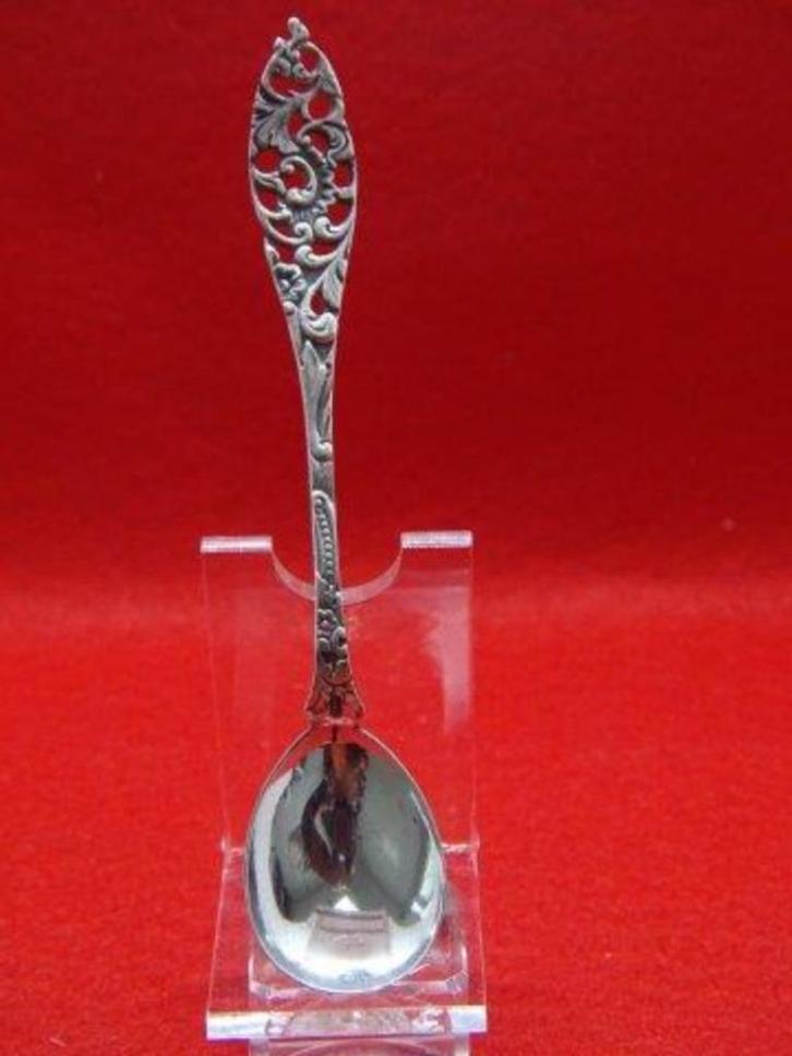 2 Zilveren Lepeltjes: Ajour  2 stuks, Antiek en Kunst, Antiek | Bestek, Verzenden