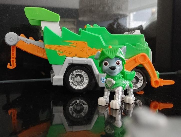 PAW Patrol Rocky – Rescue Knights editie (Spin Master), Kinderen en Baby's, Speelgoed | Speelgoedvoertuigen, Zo goed als nieuw