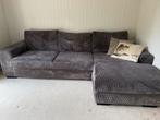 Grijze loungebank met stoere Corduroy Bekleding, Ophalen, 250 tot 300 cm, Gebruikt, Hoekbank