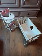 Houten poppenstoel en poppenwiegje set, Kinderen en Baby's, Speelgoed | Houten speelgoed, Ophalen, Gebruikt, Overige typen